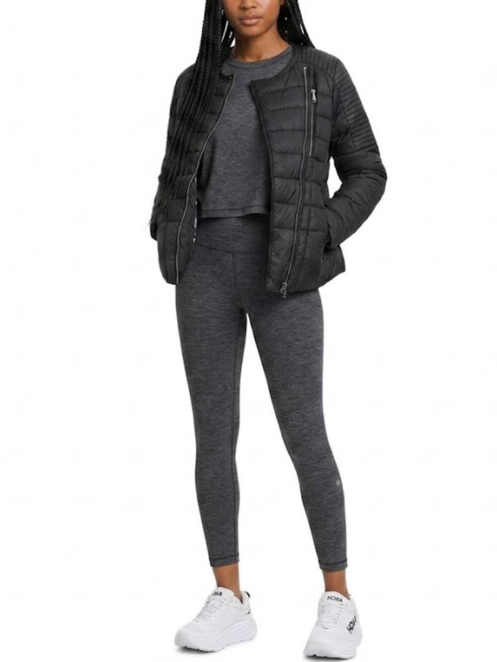 BCBG Black Lightweight Puffer Jacket XL Packable Travel Coat Quilted NWOT